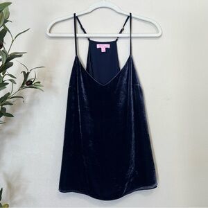Lilly Pulitzer Silk Blend Velvet V-Neck Tank